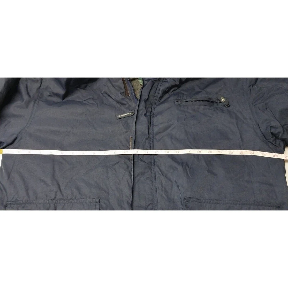 VTG GH BASS Hooded Insulated Lined Navy Blue Full Zip Jacket Coat Large 32